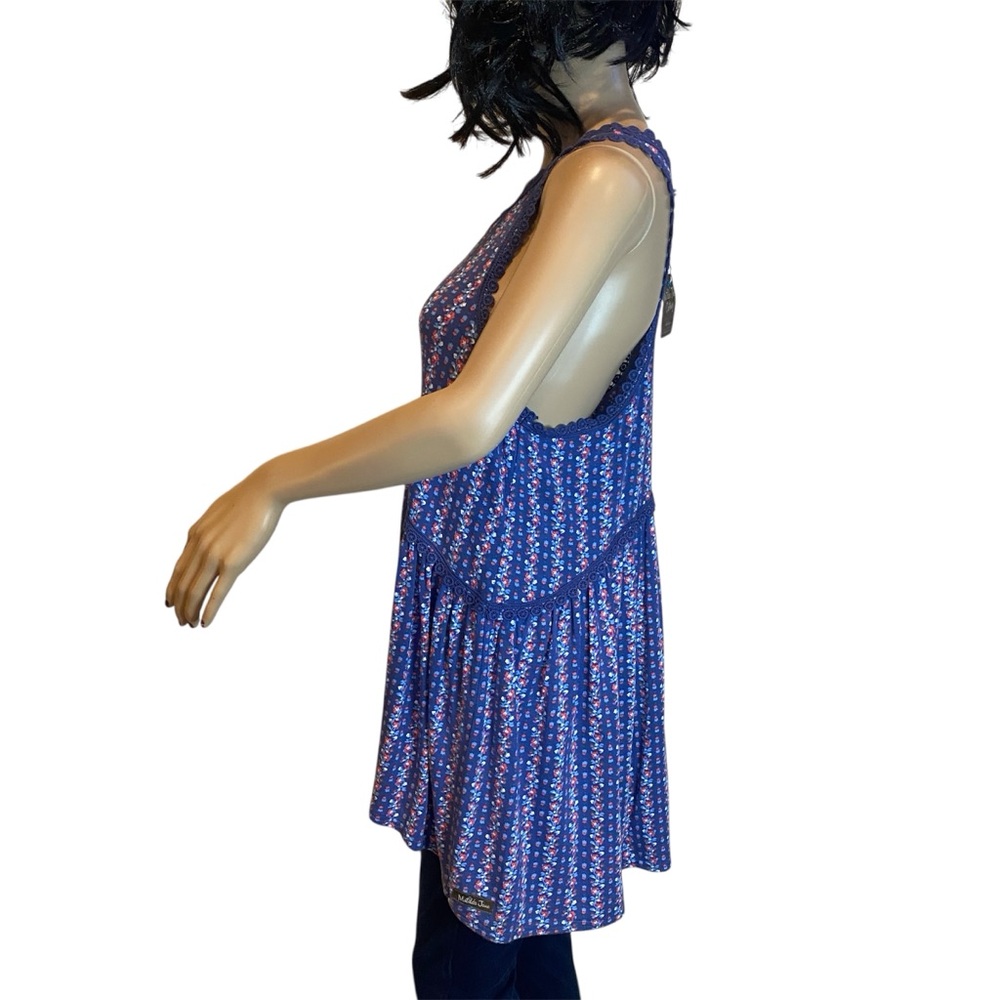 Matilda Jane Beyond the Horizon Floral Babydoll Long Tank Top Shirt Medium NWT - Picture 3 of 8